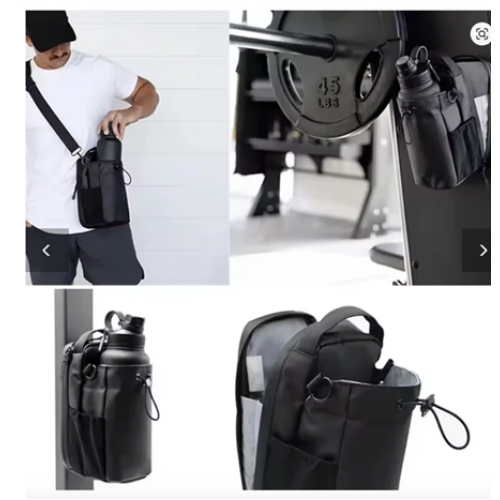 Универсальная магнитная сумка для бутылки с водой для спортзала с плечевым ремнем и карманом для телефона, 27*11*27см