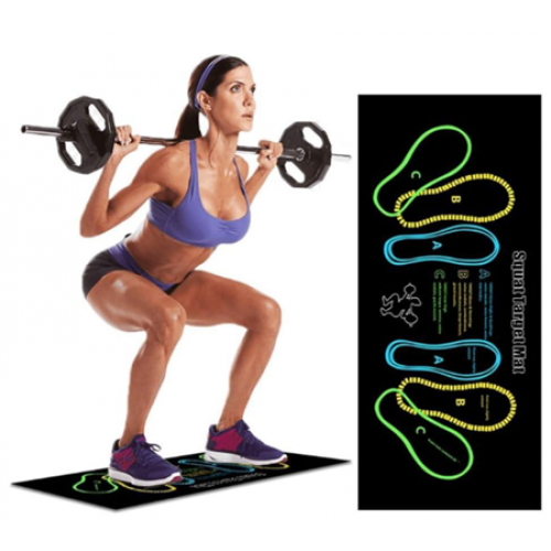 Коврик для упражнений – идеально подходит для приседаний с направляющей для стоп