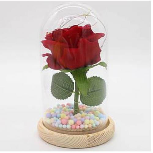 Троянда в колбі з LED-підсвіткою 15,5 см у подарунковій упаковці