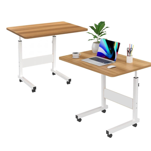 Стіл для ноутбука на колесах з регулюванням висоти 60*40см, світле дерево