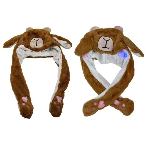 Шапка хутряна світиться "Капібара-Вушка стрибають" 60см