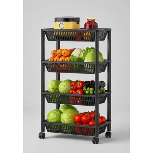 Етажерка універсальна 4-рівнева на колесах