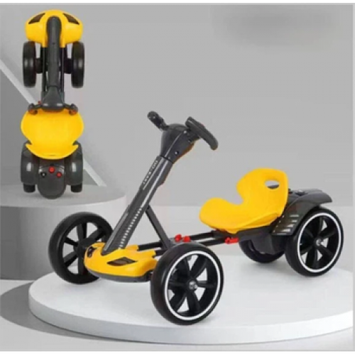 Детский складной электрокар GO-KART желтый
