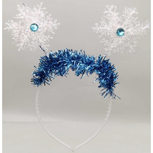 Обруч на голову "Дві Сніжинки білі"