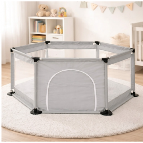 Дитячий ігровий складаний манеж 120×100×55см, сірий