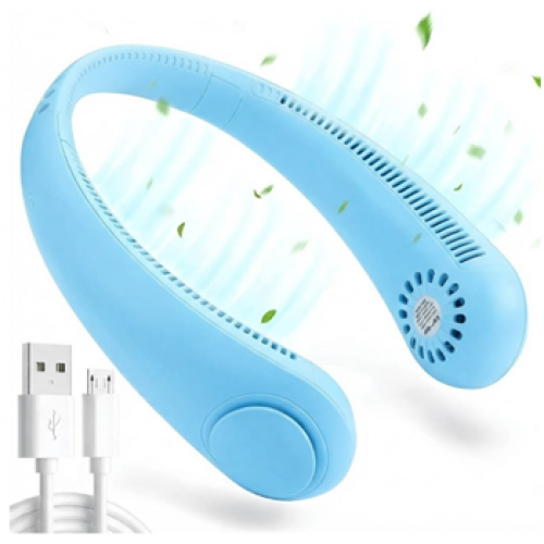 Портативный вентилятор на шею NECK FAN X5 3 режима 4000 mAh, Голубой