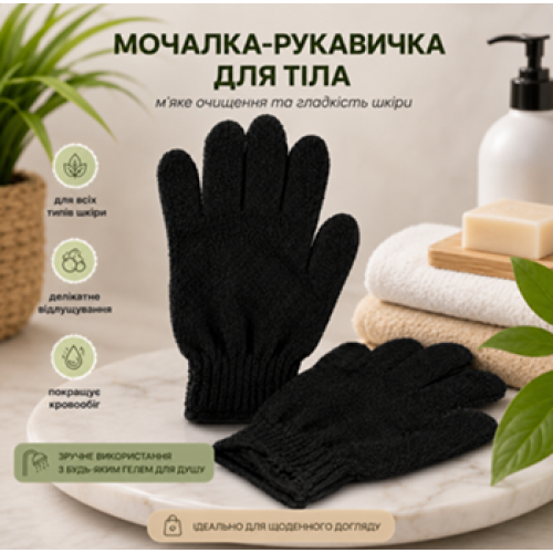 Мочалка-перчатка для тела с эффектом пилинга