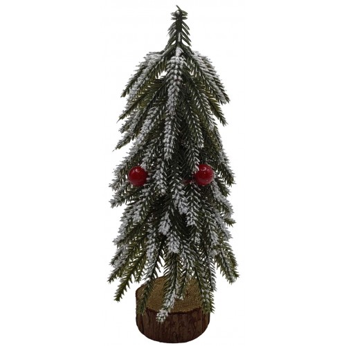 Декор новогодний "Елка, ягоды в снегу" 25см