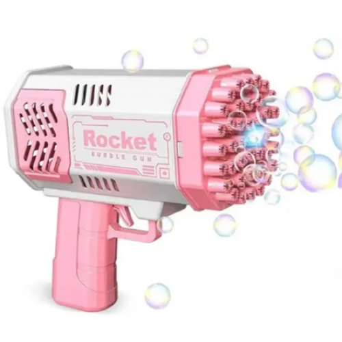 Пістолет для мильних бульбашок Bazooka bubble gun рожевий, 15,8*15,3*7,5см