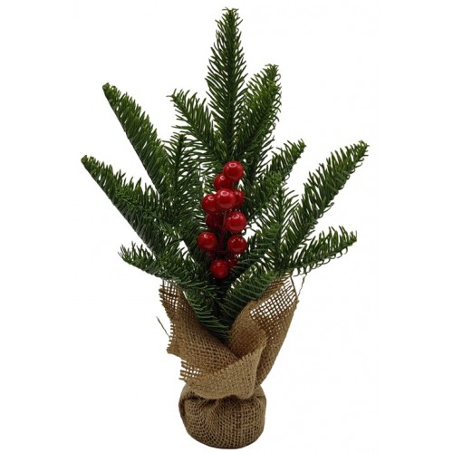 Декор новорічний "Ялинка, ягоди" 30см