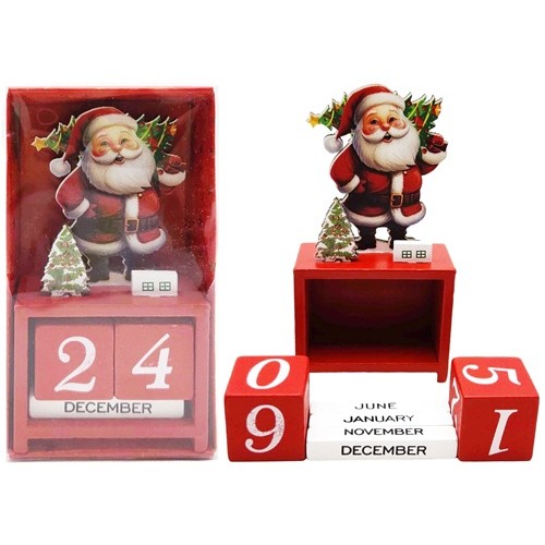 Вечный календарь настольный деревянный "Новогодний" 13,5*7см