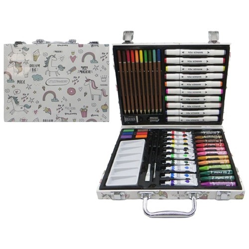 Набір художника для творчості 53 предмети "Чарівні єдинорожки" у валізі 30*23*5,5см