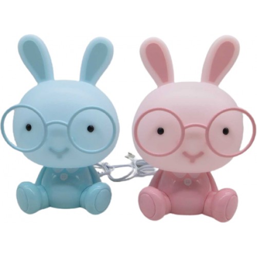 Лампа-нічник дитяча LED "Зайчик в окулярах" 23см