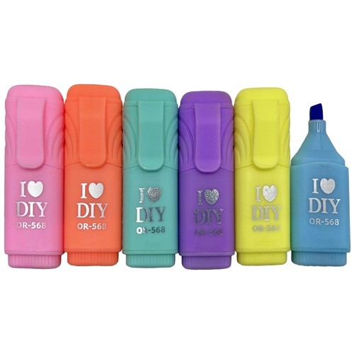 Маркер текстовиділювач - міні, 6кол.