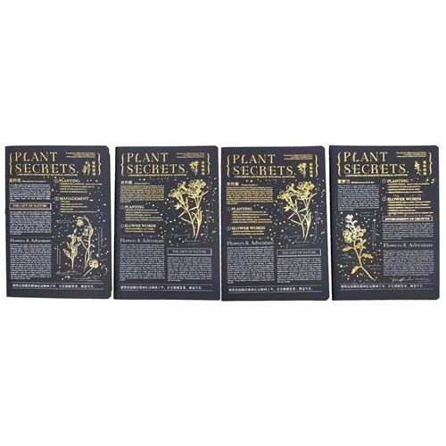 Блокнот А6 "Квіти" 30л, чорні сторінки