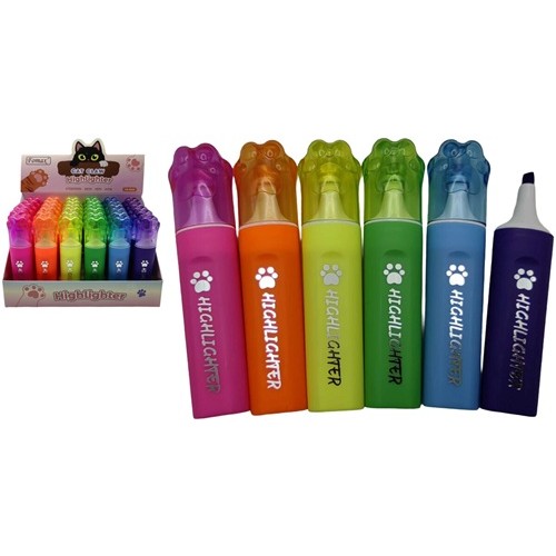 Маркер текстовидільник "НЕОН Лапка" 6кол.=6шт