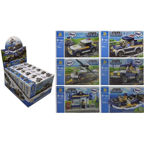 Конструктор 78-103 деталей "Поліція - 6 в 1" 20*13*4,5см