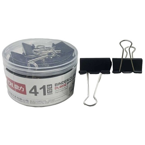 Биндер 41мм 24шт. черный в банке