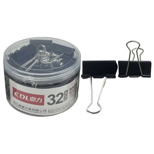 Біндер 32мм 24шт. чорний у банці