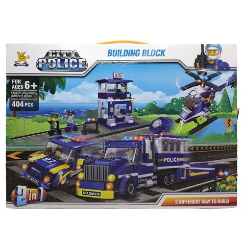 Конструктор 400 деталей "Поліцейська вантажівка - 2 в 1" 46*33*7,2см, 6+