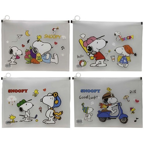Папка для зошитів А4+ на змійці "Снупі" 33*24,5см 20мкр