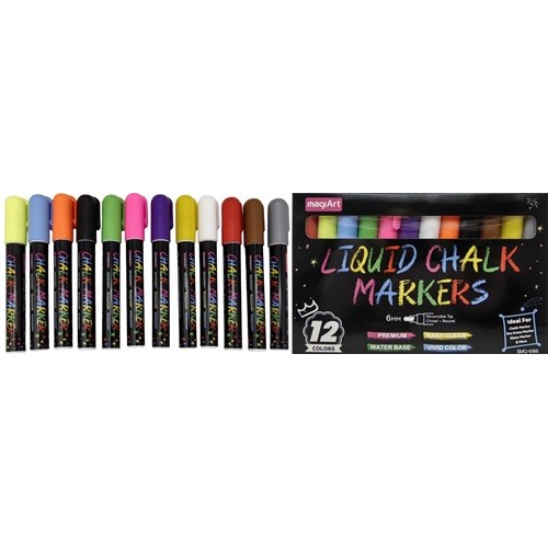 Маркер крейдяний 14см*6мм 12кол. "Неон"