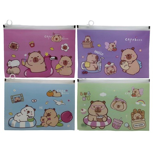 Папка для зошитів А4+ на змійці "Капібара" 33*24,5см 20мкр