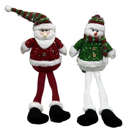 Іграшка м'яка "Санта, Сніговик з довгими ніжками" 50см