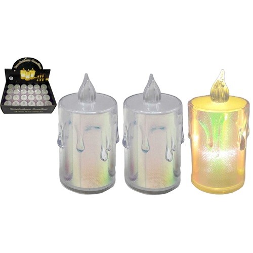 Свічка голографічна LED 8*3,8см (пластик)