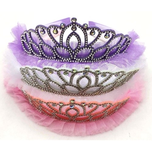 Обруч на голову "Корона ажурна зі стразами"