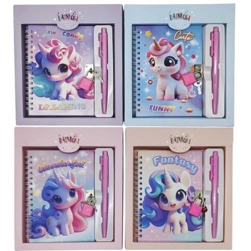 Блокнот на замочці "Єдиноріжка" 11*15см, 48л.+ ручка кулькова в кор.