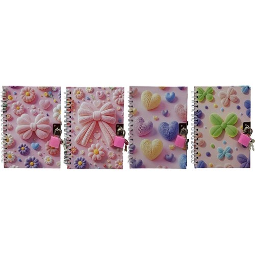 Блокнот на замочці "Квіточки,серце-3D"11*15см, 48арк., клітина