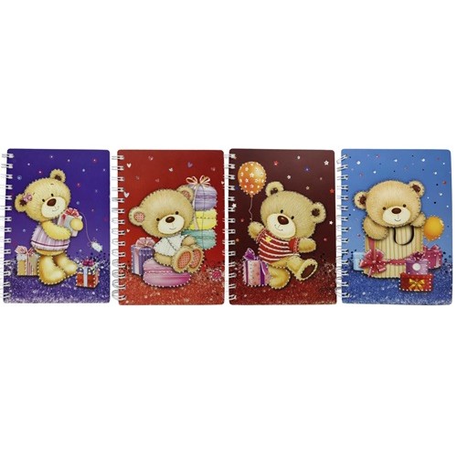 Блокнот на спіралі "Ведмедик у стразах" 13*19см, 60арк.