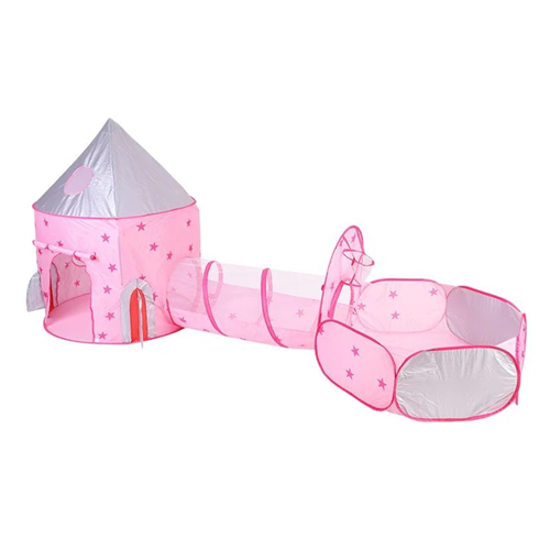 Великий ігровий будинок-намет з тонелем, рожевий
