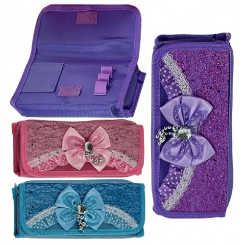 Пенал-косметичка "Бантік-стрази" розкладний