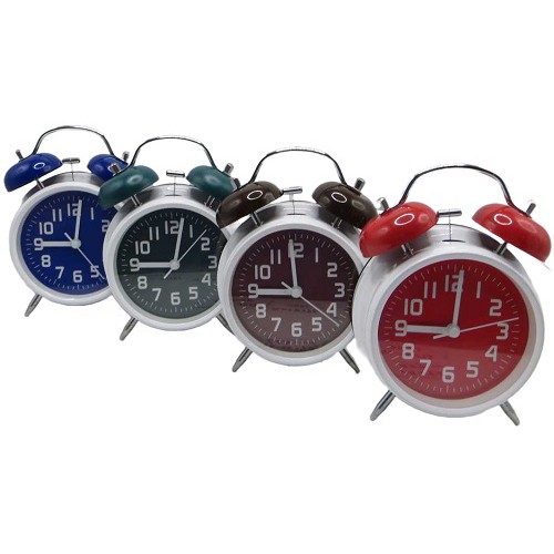Годинник-будильник метал "Кольоровий циферблат" 16см