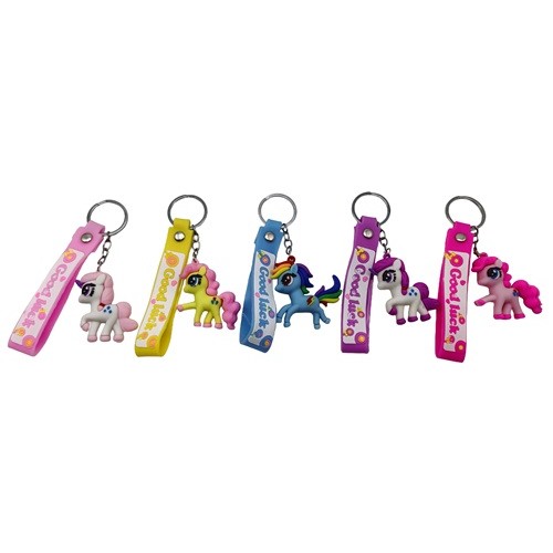 Брелок силиконовый с хлястиком "Пони" 5см