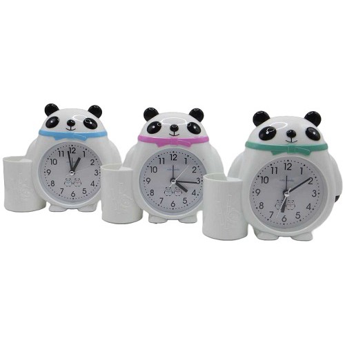 Часы-будильник детский настольный "Панда" с подстакой-стаканом 15см