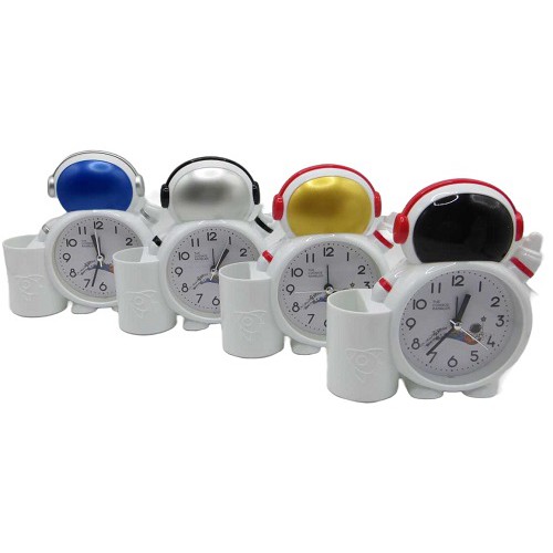 Часы-будильник детский настольный "Космонавт" с подстакой-стаканом 14см