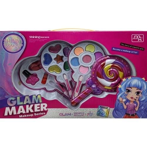 Набір дитячої косметики "Цукерка" (тіні, рум'яна, блиск, гумки д/волосся) 33,5*22см у валізці