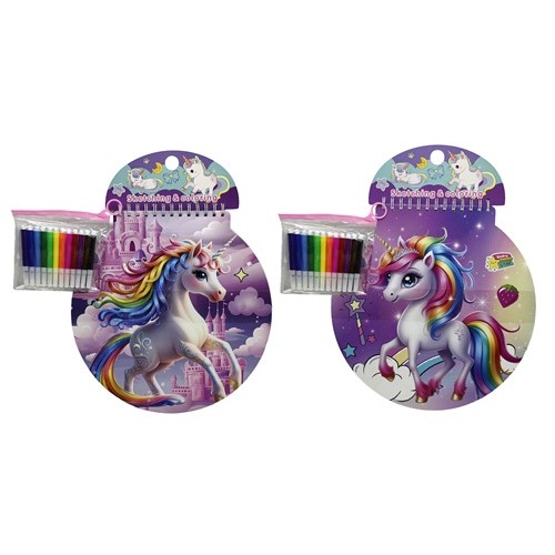 Альбом для творчості "Єдиноріг" 31*31см, 48арк.розмальовки+наліпки+фломастери 12кол., 160г/м2