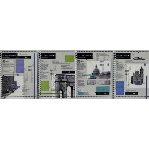 Зошит на спіралі А5 "Міста" 50 аркуш., обкл. ПВХ., клітка