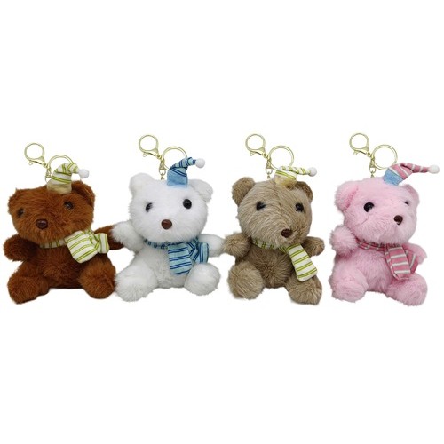 Брелок мягкий "Мишка в шапке и шарфе" 12,5см