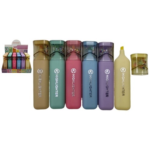 Маркер текстовиділювач "Сипучі блискітки-макарун" 6 кольорів