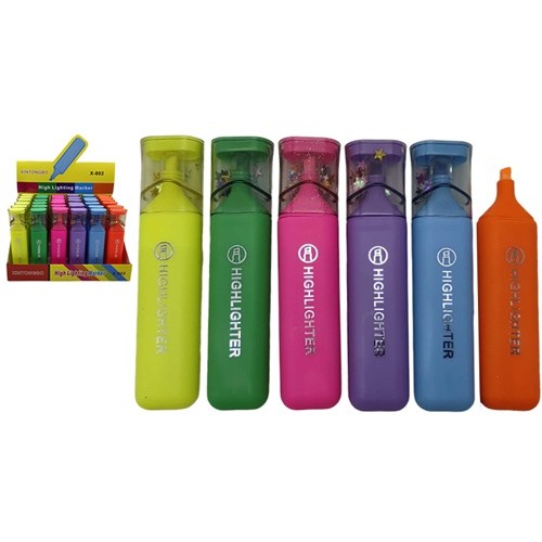 Маркер текстовиділювач "Сипучі блискітки-неон" 6 кольорів