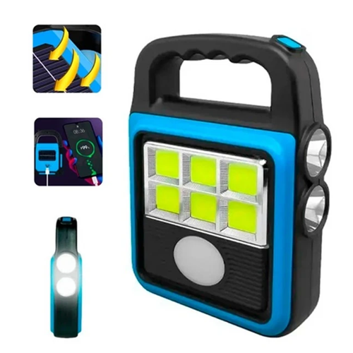 Фонарь прожектор USB с солнечной панелью и повербанком Solar LED light