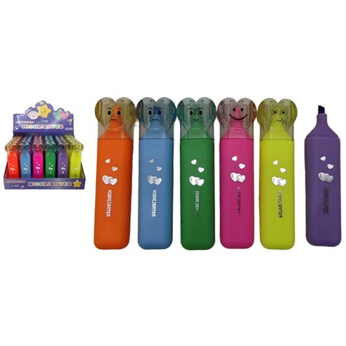 Маркер текстовиділювач "Смайл" 6 кольорів