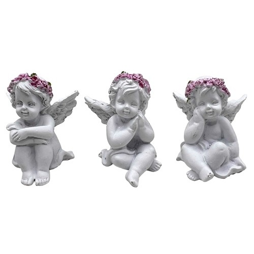 Сувенир керамический "Ангел в веночке" 5см
