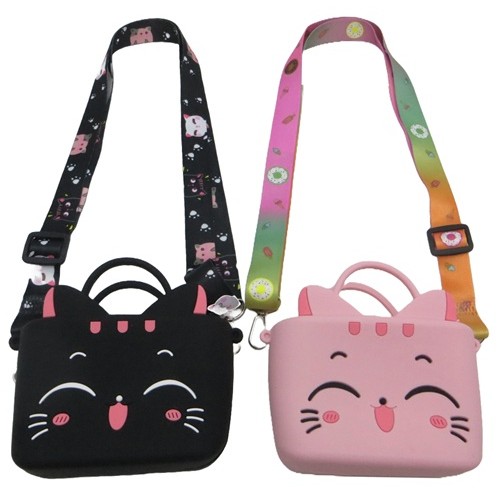 Сумочка силіконова "Кішечка" з довгою ручкою 12*11см