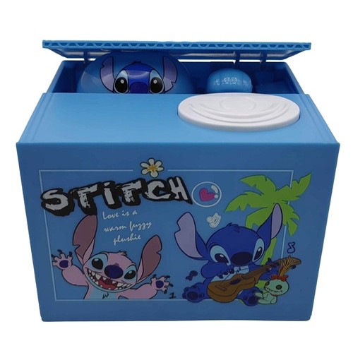 Скарбничка дитяча інтерактивна "Стіч" 12*10*9,2см, на батарейках